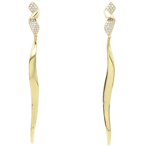 Buy Ippolita Stardust Pave Diamond Twisted Drop Earrings 18K