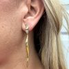 Ippolita Stardust Pave Twisted Drop Earrings 0.37ctw Diamond 18K Yellow Gold Modeled