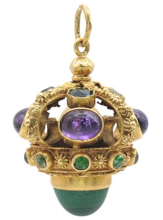 Multi-Gemstone Bauble Charm 18K Gold