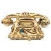 Multi-Gemstone Moving Telephone Charm 14K Gold back