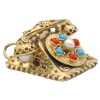 Multi-Gemstone Moving Telephone Charm 14K Gold front side