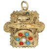 Multi-Gemstone Moving Telephone Charm 14K Gold top