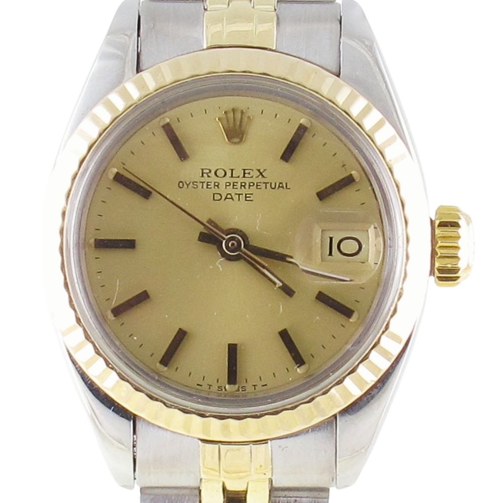 Pre-Owned Ladies Rolex 26MM Date (1980) Two Tone Model 6917 Front Close
