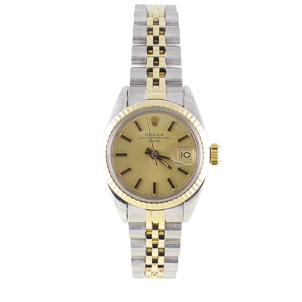 Pre-Owned Ladies Rolex 26MM Date (1980) Two Tone Model 6917 Front