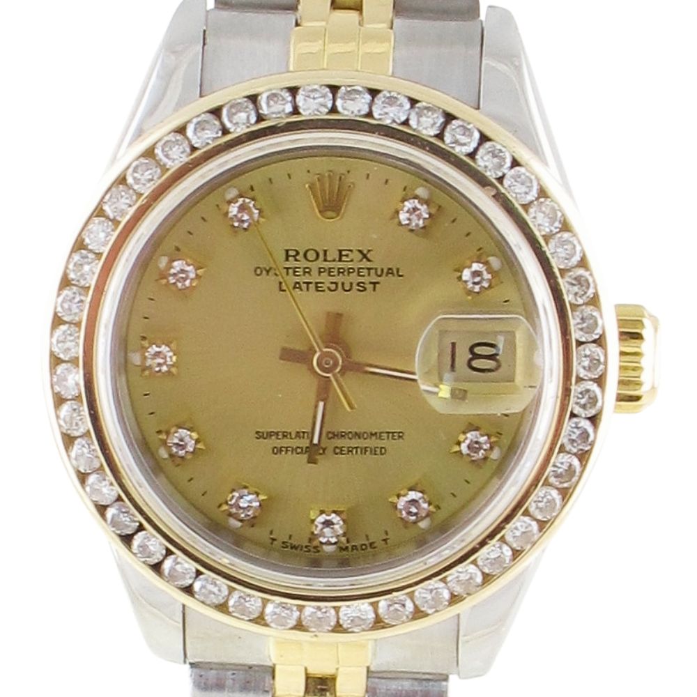 Pre-Owned Ladies Rolex 26MM Datejust (1990) Two Tone Model 69173 Front Close