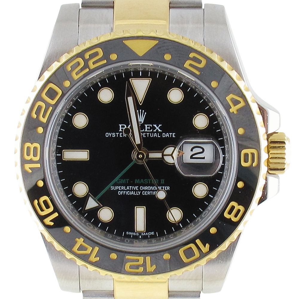 Pre-Owned Rolex 40MM GMT Master II (2016) Two Tone Model 116713 Front Close