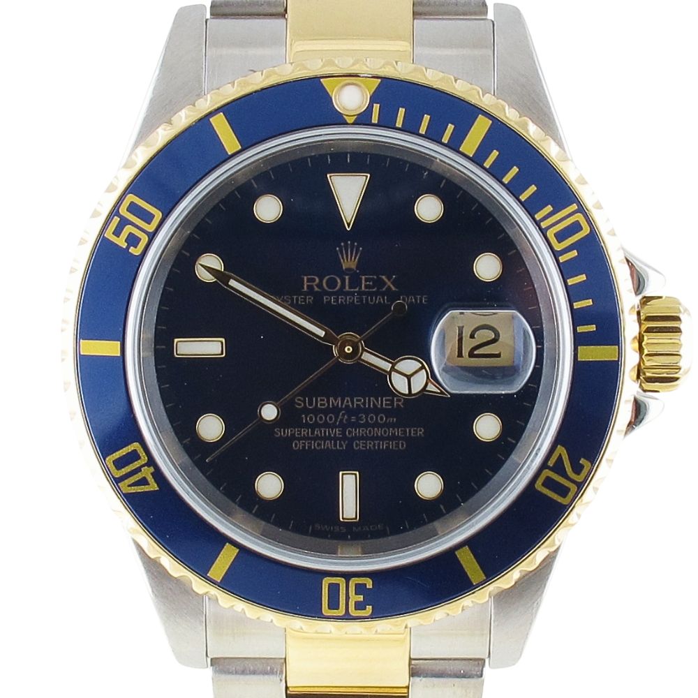Pre-Owned Rolex 40MM Two Tone Submariner (2007) Model 16613 Front Close