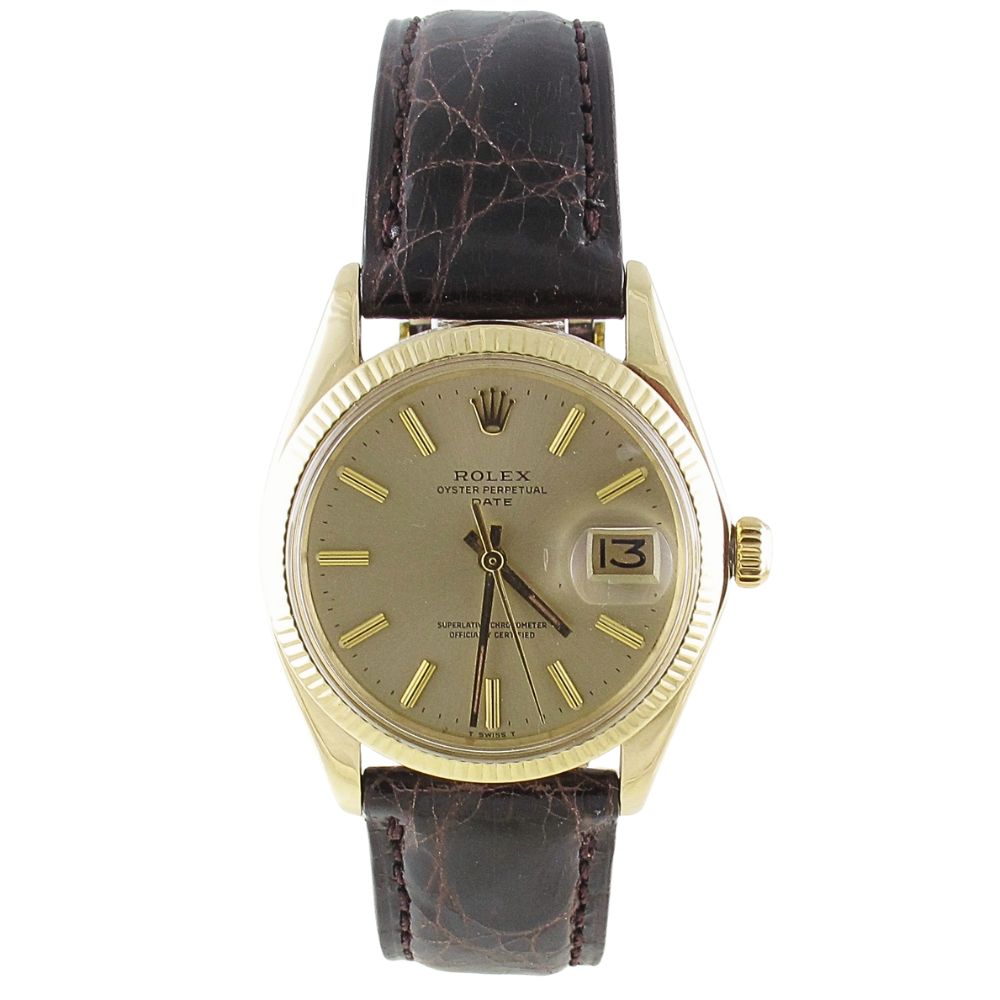Pre-Owned Vintage Rolex 34MM Date (1972) 14kt Yellow Gold Model 1503 Front