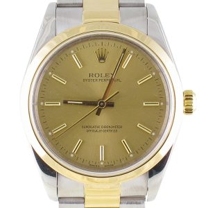 Pre-owned Rolex 34MM Two Tone Oyster Perpetual (2000) Model 14203