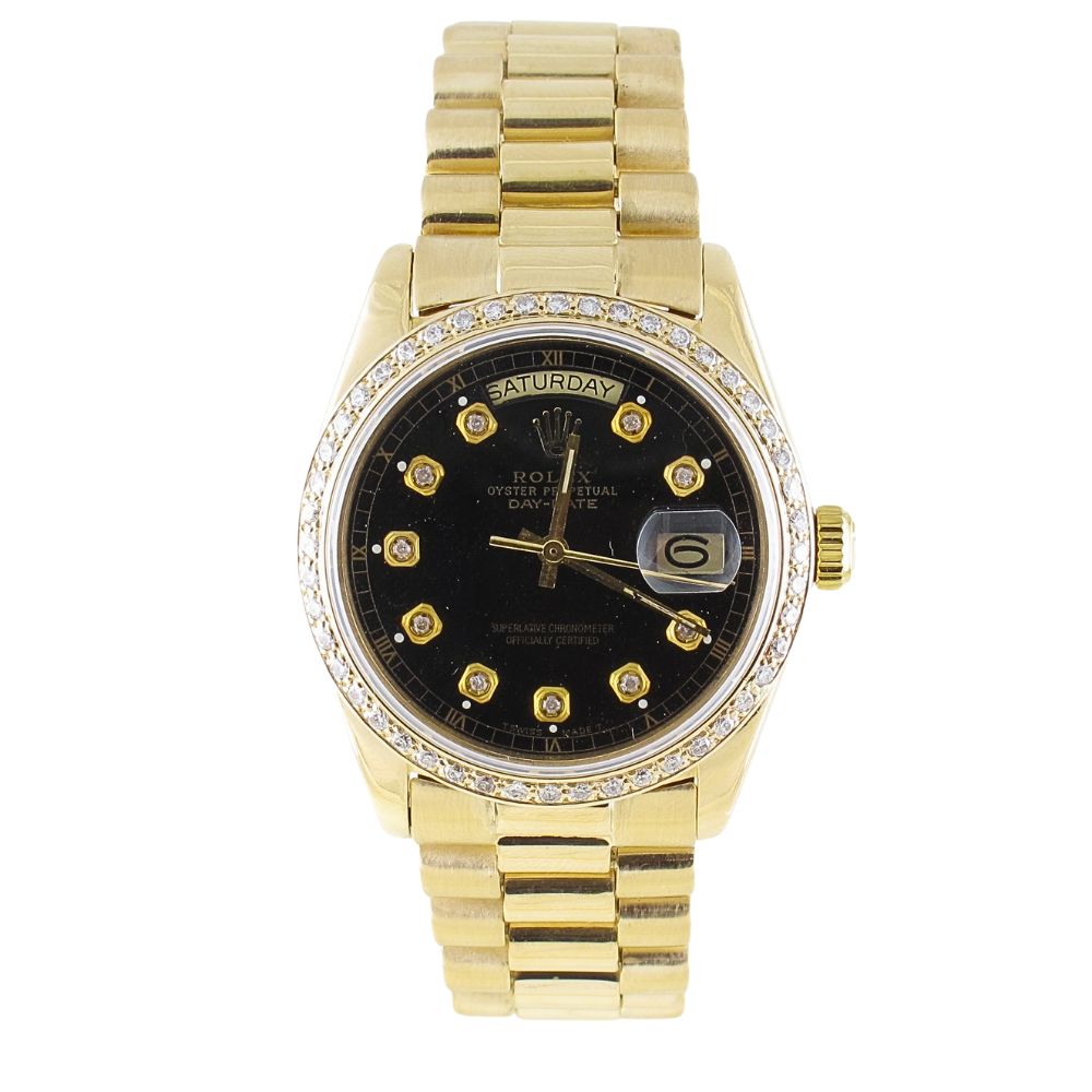 Pre-owned Rolex 36mm Day-Date Presidential (1978) 18k Yellow Gold 18038 Front