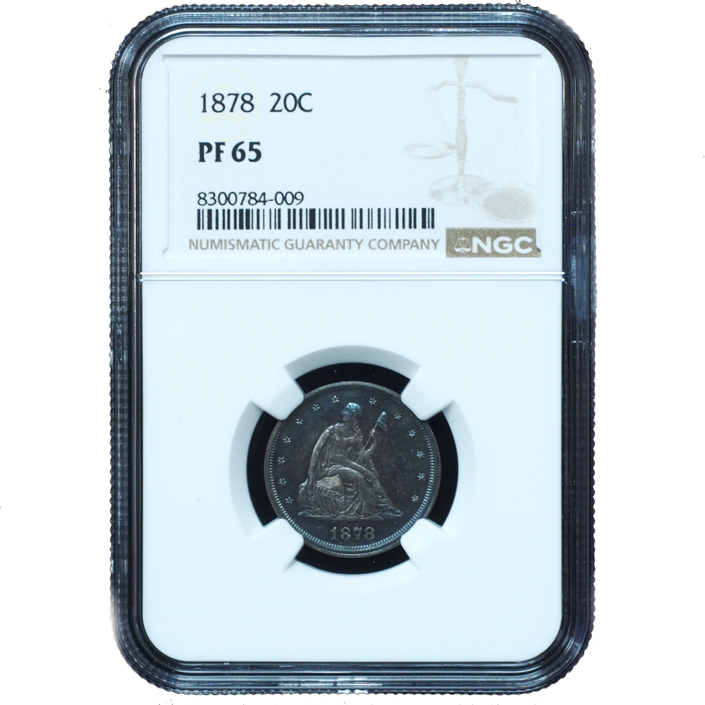 Proof 1878 Twenty Cent Piece PF65 NGC Beautiful Toning (1) Proof 1906 Liberty Nickel PF66 Cameo NGC