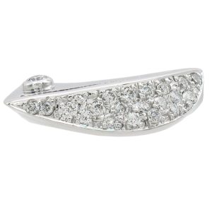 Sculptural Curved Diamond Pave Ring 18K White Gold