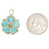 Turquoise Flower Pendant with Spinel Accents 14K Gold back and size