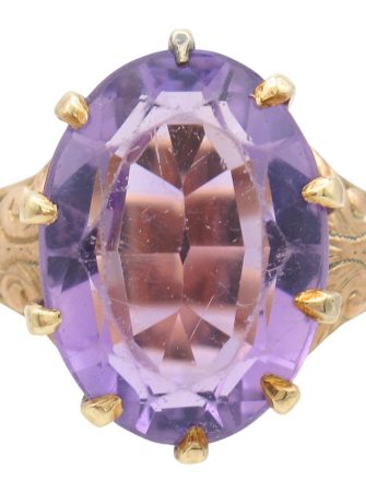 Victorian Era 7.0ctw Amethyst Ring 10K Rose Gold