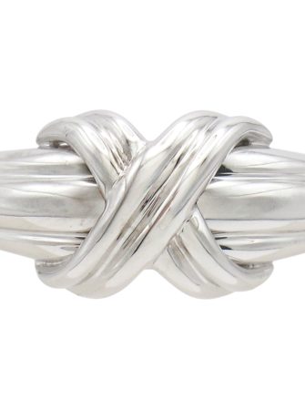 Vintage Tiffany & Co Signature X Ring 18K White Gold