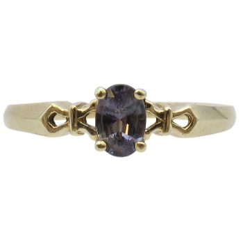 0.35ct Oval Natural Alexandrite Ring 14K Yellow Gold