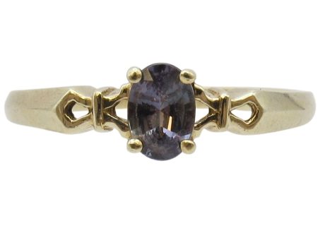 0.35ct Oval Natural Alexandrite Ring 14K Yellow Gold