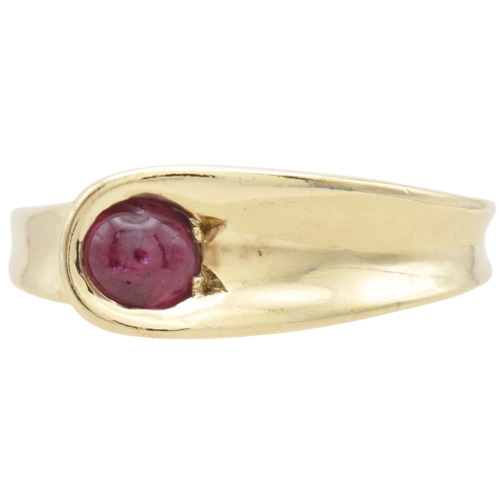 0.40ct Cabochon Natural Ruby Ring 14K Gold