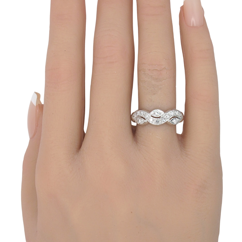 0.42ctw Diamond Band Ring 14K White Gold worn 0.42ctw Diamond Band Ring 14K White Gold worn