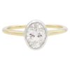 0.70ct Oval Diamond Bezel Set Engagement Ring in 14K White & Yellow Gold
