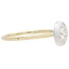 0.70ct Oval Diamond Bezel Set Engagement Ring in 14K White & Yellow Gold Side
