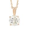 0.92ct Solitaire Necklace 14k Rose Gold 18'' Front