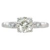 0.99ct Old European Diamond Art Deco Ring 14K White Gold