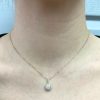 1.50ctw Round Diamond Halo Pendant Necklace 14K Modeled