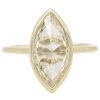 1.51ct J-SI2 Marquise Diamond Bezel Set Engagement Ring in 14K Yellow Gold