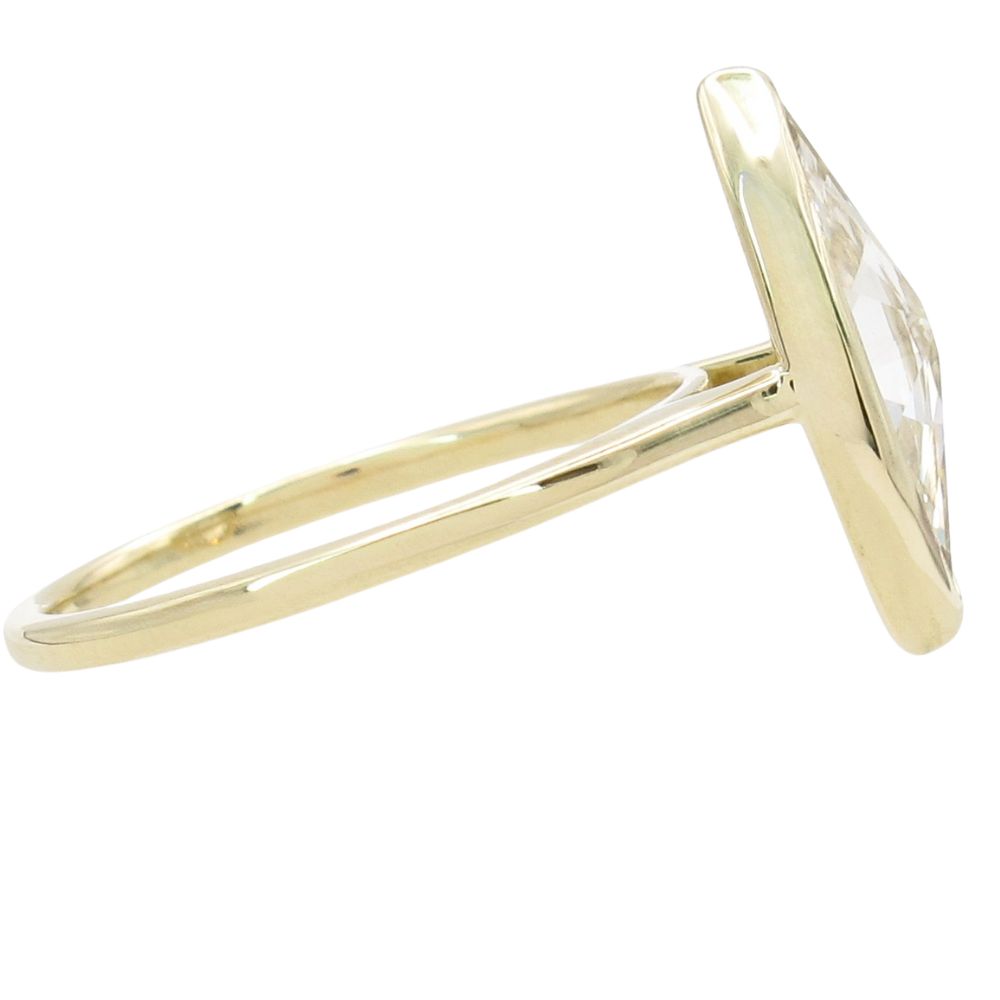 1.51ct J-SI2 Marquise Diamond Bezel Set Engagement Ring in 14K Yellow Gold Side profile 1.51ct J-SI2 Marquise Diamond Bezel Set Engagement Ring in 14K Yellow Gold Side profile