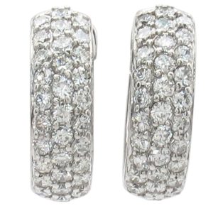 1.68ctw Pave Diamond Hoop Earring 14K White Gold