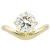 1.98ct Round Solitaire Curved Engagement Ring 14K Yellow Gold GIA Certified