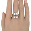 11.40ct Tourmalated Quartz Statement Ring 10K Gold worn