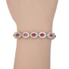 11.69ctw Ruby Bracelet with Diamond Halo Accents in 14K Gold worn