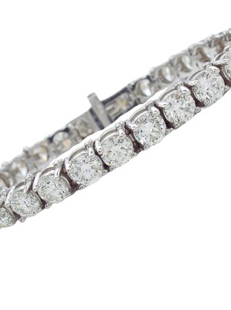 Statement 15.29ctw Diamond Line Tennis Bracelet 14k White Gold