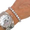 15 Carat Diamond Tennis Bracelet White Gold Worn