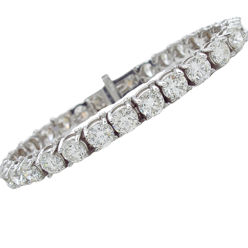 Statement 15.29ctw Diamond Line Tennis Bracelet 14k White Gold