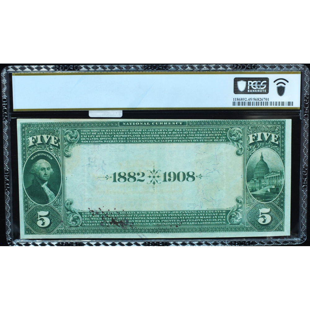 1882 $5 National Bank Note Date Back Glen Campbell PA Ch# 5204 PCGS 45 PPQ (2) 1882 $5 National Bank Note PCGS 45 PPQ – Date Back, Glen Campbell, PA (Charter #5204)