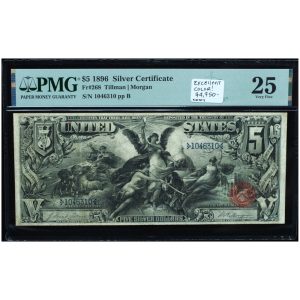 1896 $5 Silver Certificate PMG 25 Educational Series
