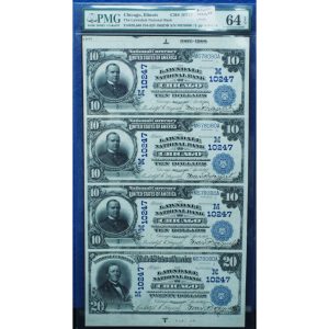 1902 National Uncut Sheet Serial #3 Chicago IL Ch# 10247 PMG 64 EPQ
