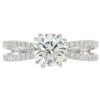 2.27ctw Round Diamond Engagement Ring with Diamond Split band & Wedding Bands Set