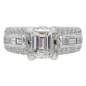 2.50 carat Emerald Diamond GIA Engagement Ring