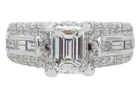 2.50 carat Emerald Diamond GIA Engagement Ring