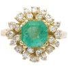2.78ctw Natural Emerald Ring with Diamond Halo in 18K Gold front angle