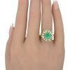 2.78ctw Natural Emerald Ring with Diamond Halo in 18K Gold worn