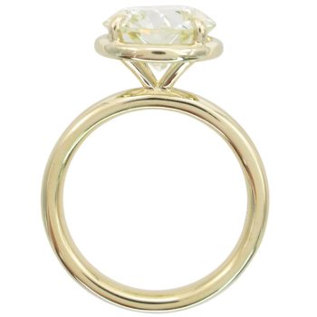 3.55ct Round Diamond Solitaire Engagement Ring in 14K Yellow Gold GIA Certified Profile