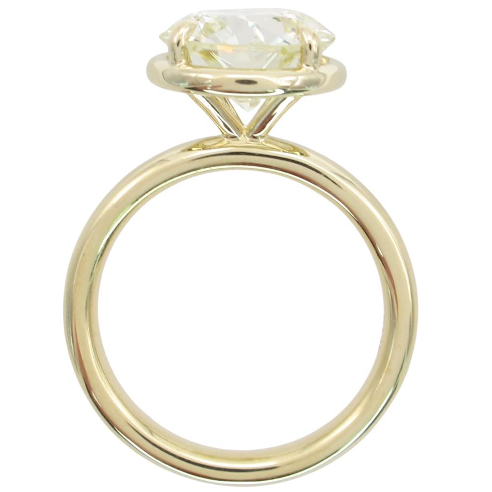 3.55ct Round Diamond Solitaire Engagement Ring in 14K Yellow Gold GIA Certified Profile 3.55ct Round Diamond Solitaire Engagement Ring in 14K Yellow Gold GIA Certified Profile