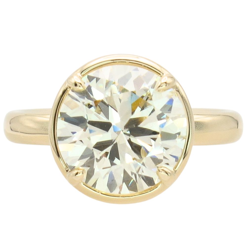 3.55ct Round Diamond Solitaire Engagement Ring in 14K Yellow Gold GIA Certified 3.55ct Round Diamond Solitaire Engagement Ring in 14K Yellow Gold GIA Certified
