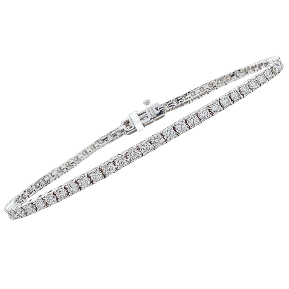4 carat Diamond Tennis Line Bracelet 14k White Gold