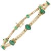 4.68ctw Emerald Line Bracelet with Diamond Accents 14K Gold front